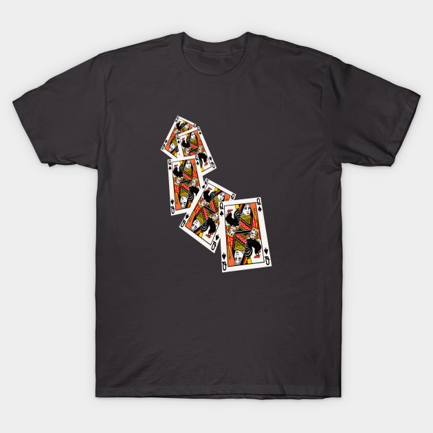 5 card Queen Of Spades T-Shirt by Vixen Games